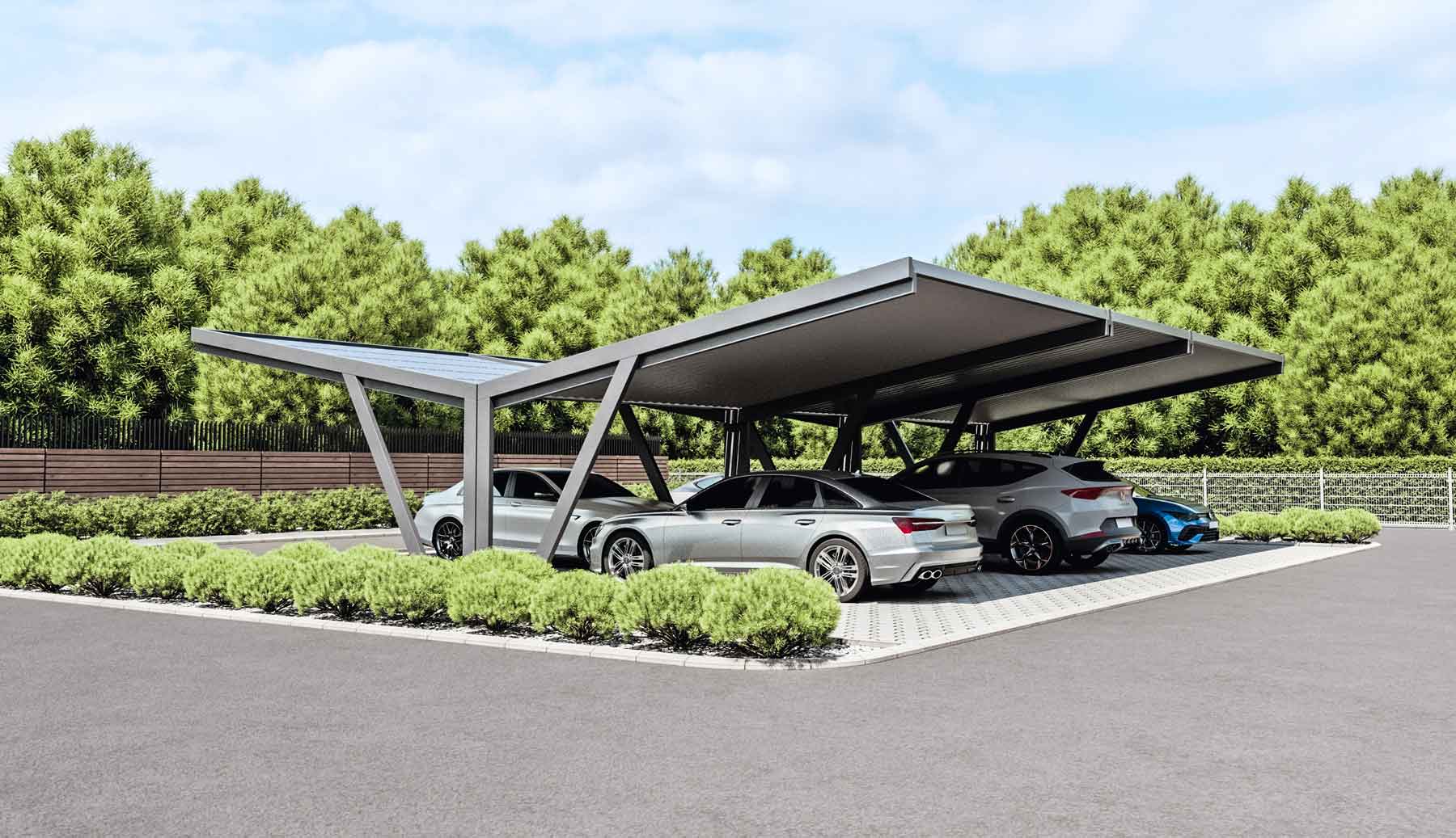 Carports mit intergrierter Photovoltaikanlage